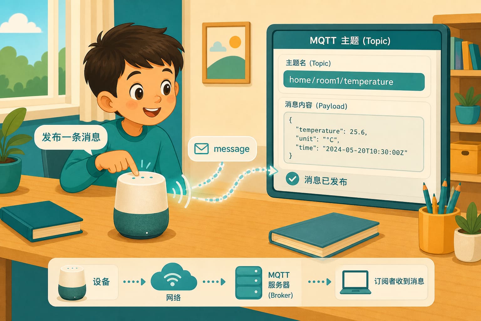 任务场景：发送按下门铃——发布