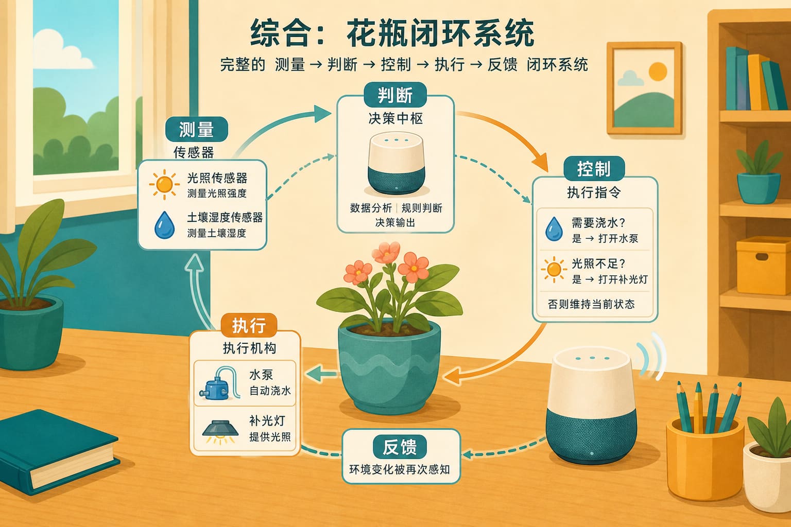 任务场景：综合控制——花瓶闭环