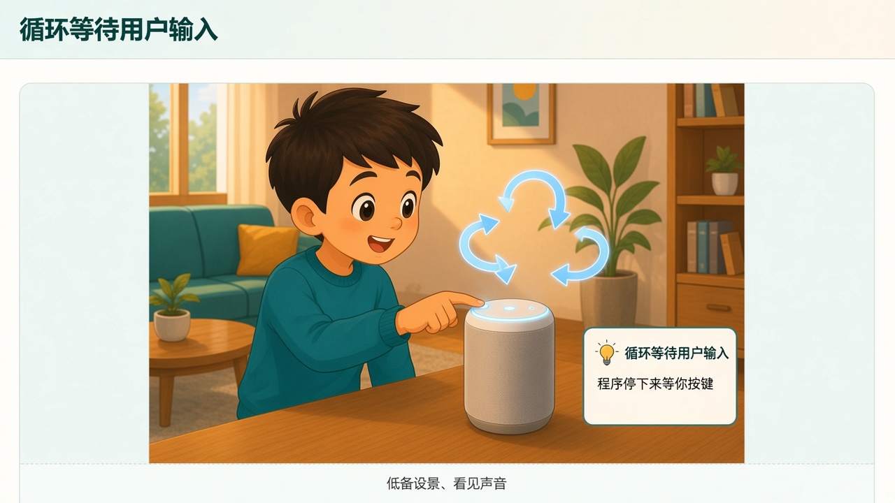 任务场景：循环等待用户输入