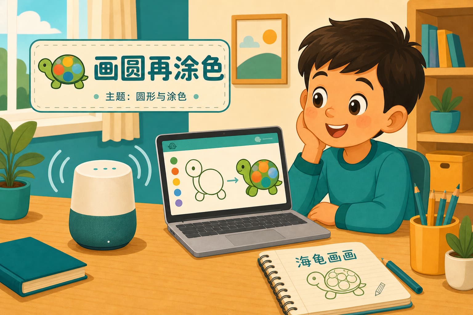 任务场景：画圆涂色