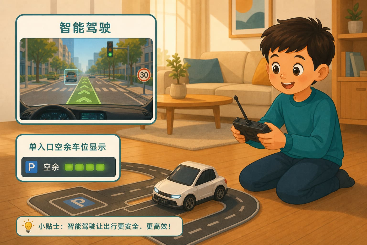 任务场景：单入口空余车位显示