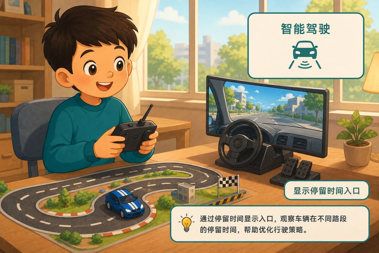 任务场景：显示停留时间入口