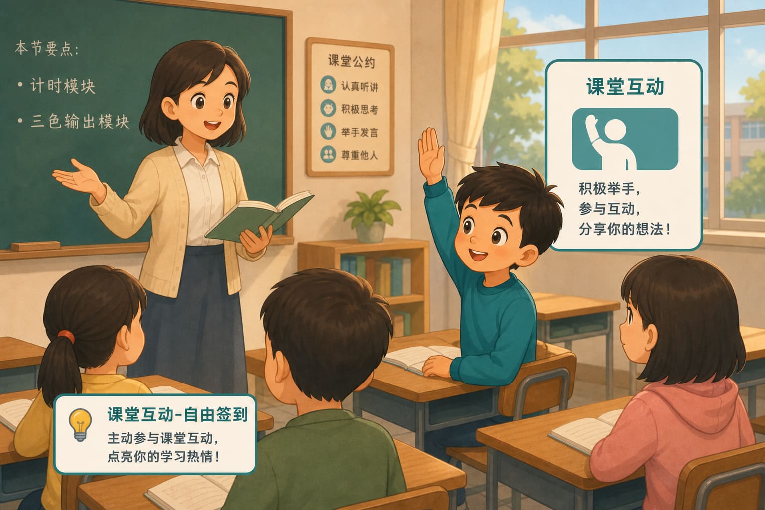 任务场景：课堂互动-自由签到