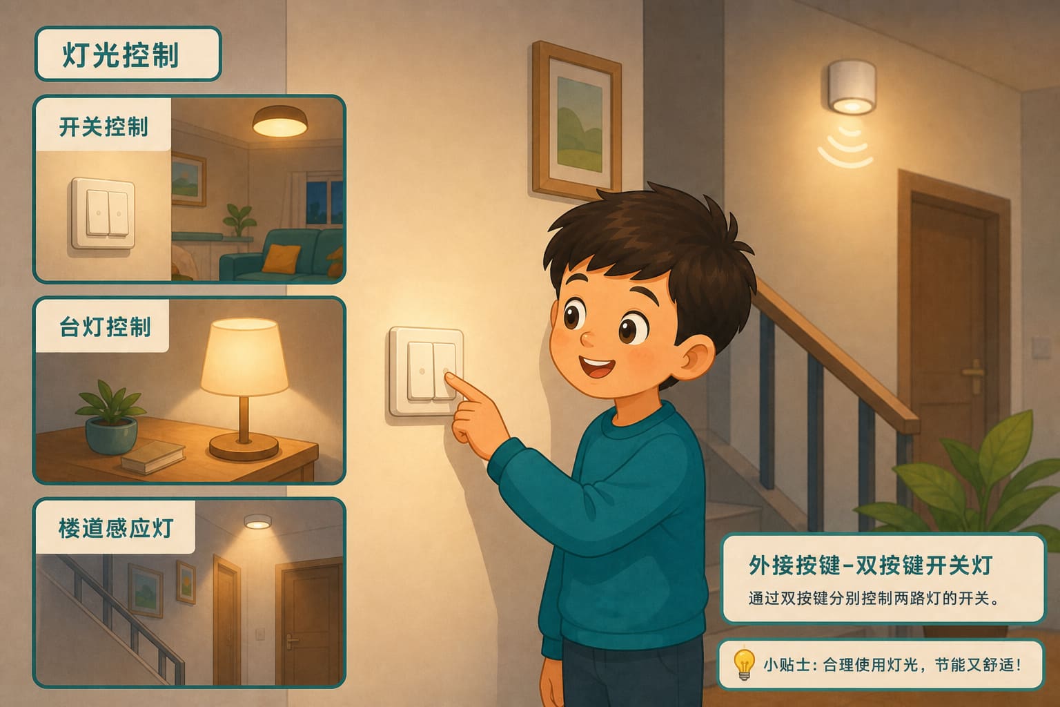 任务场景：外接按键-双按键开关灯
