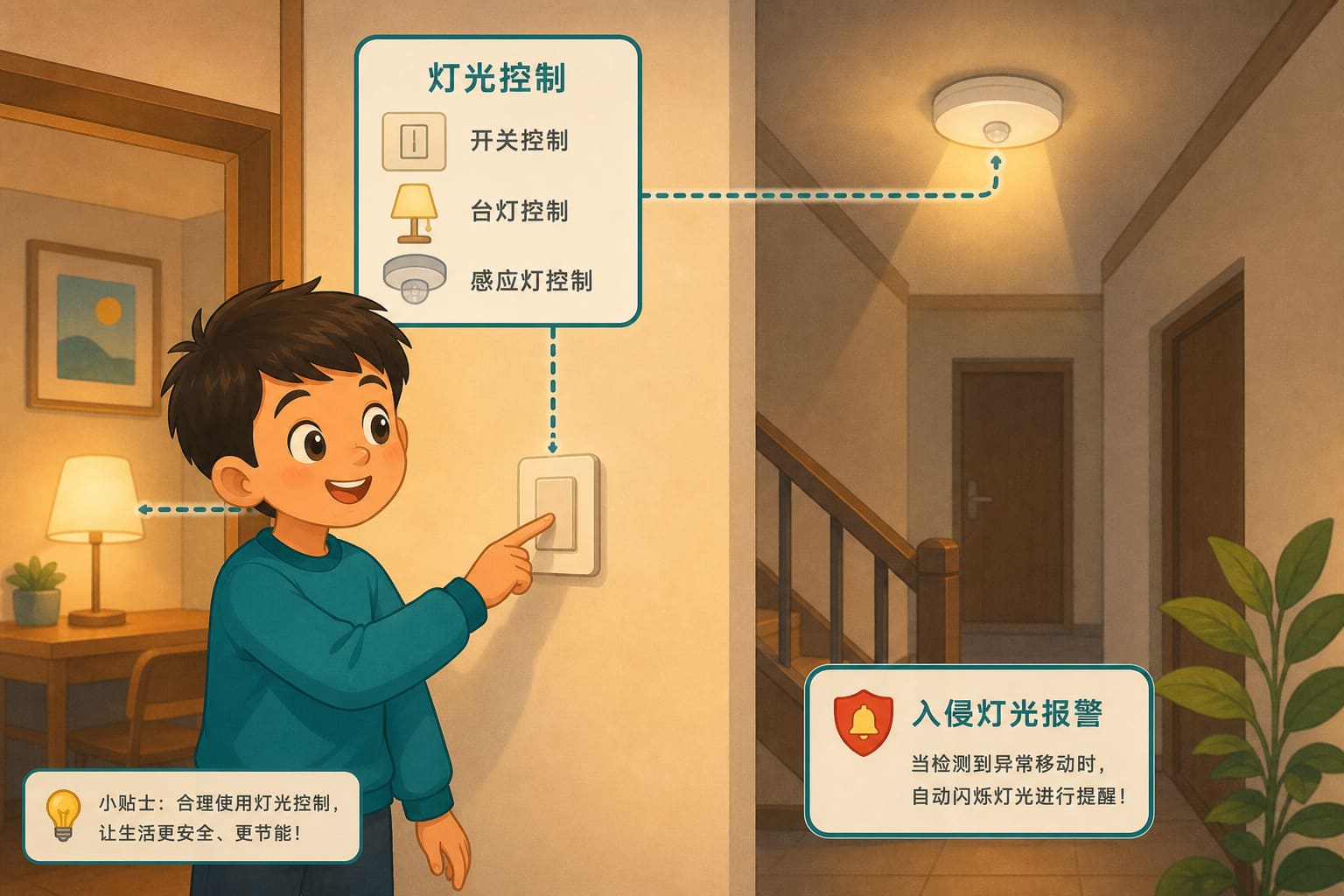 任务场景：入侵灯光报警