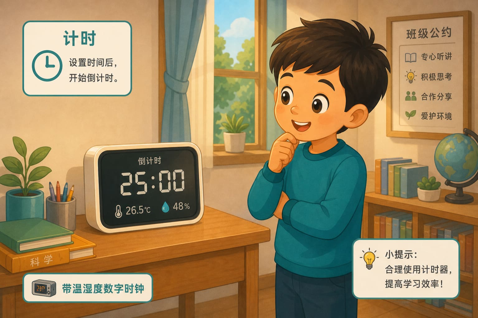 任务场景：带温湿度数字时钟