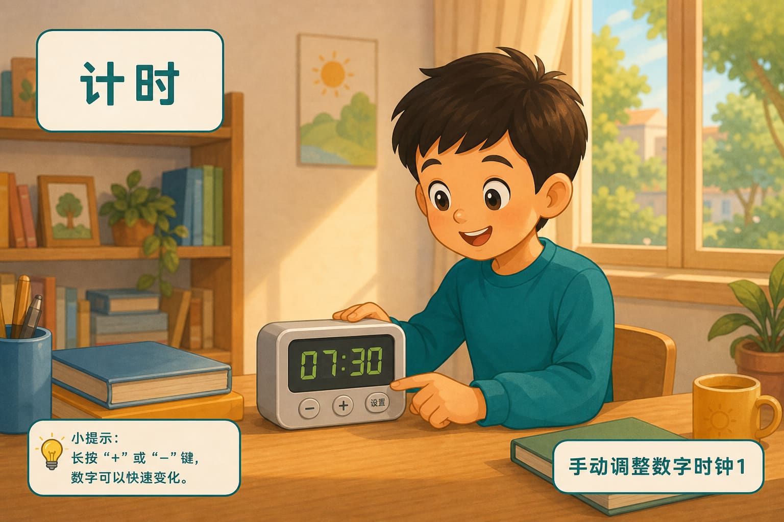 任务场景：手动调整数字时钟1