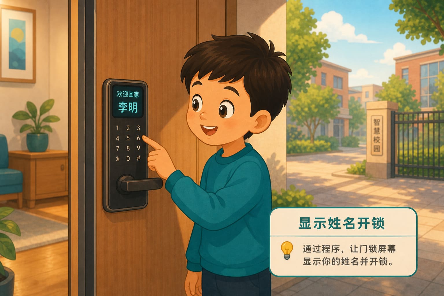 任务场景：显示姓名开锁