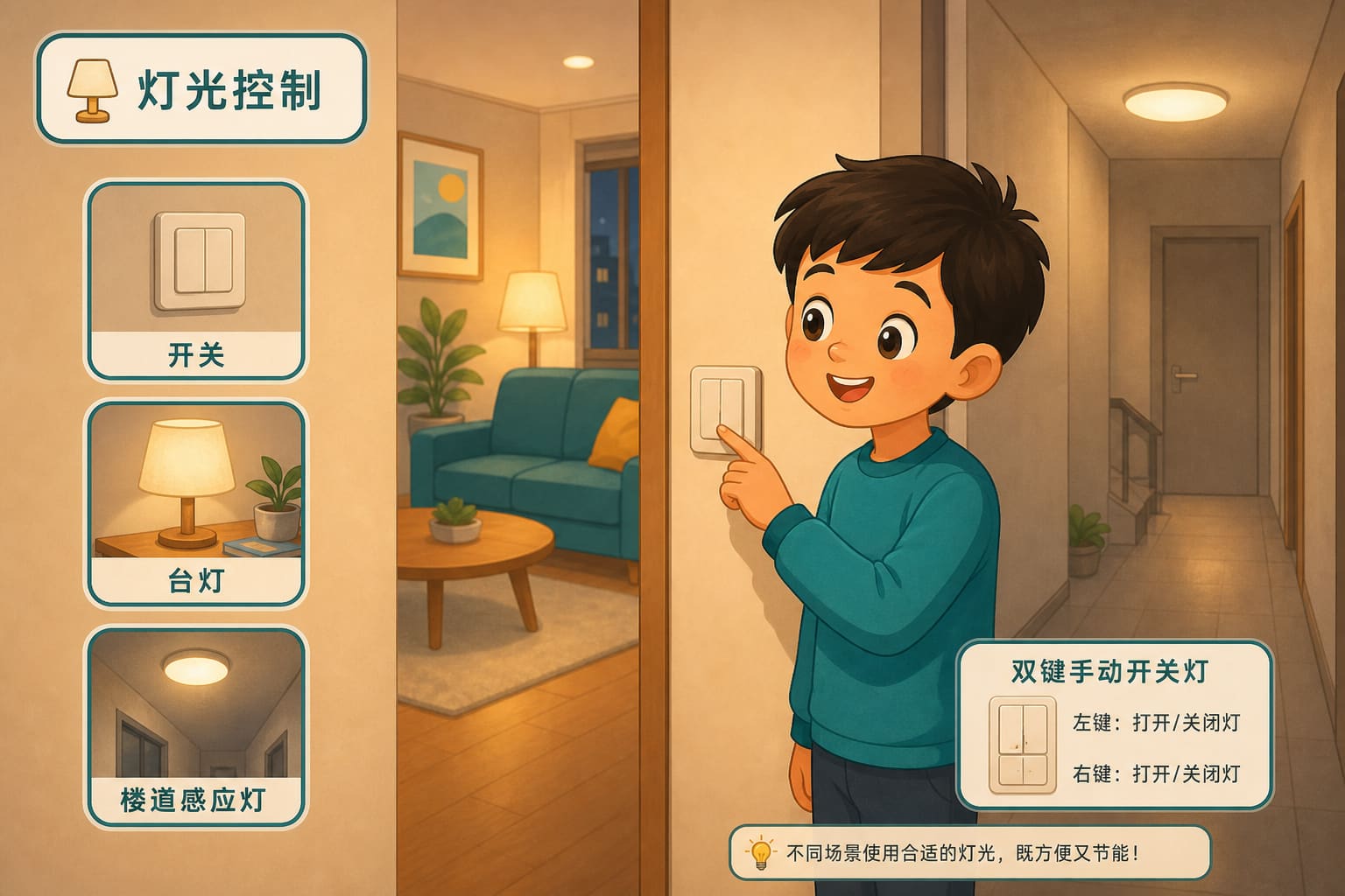任务场景：灯随我控-双键手动开关灯