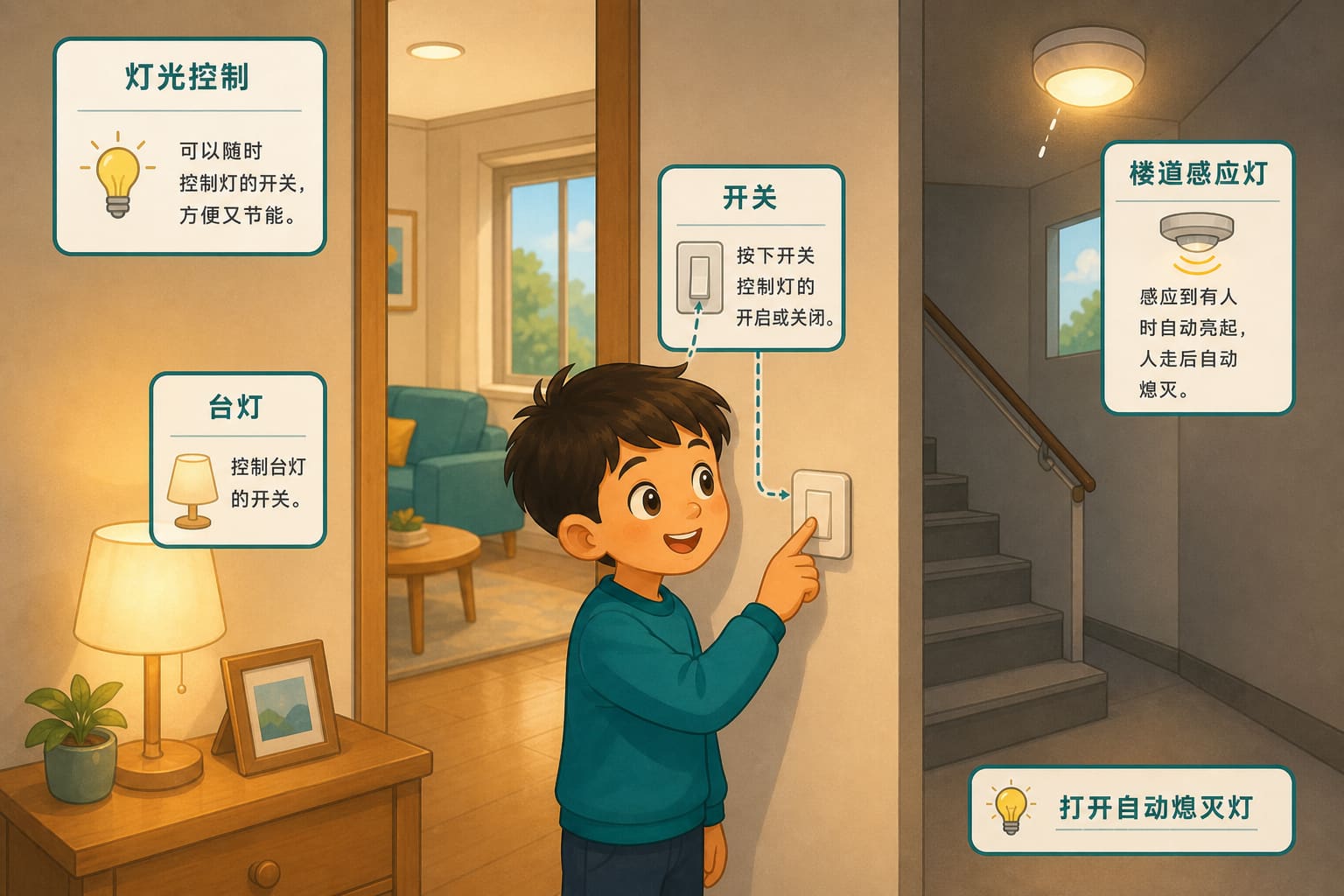 任务场景：灯随我控-打开自动熄灭灯