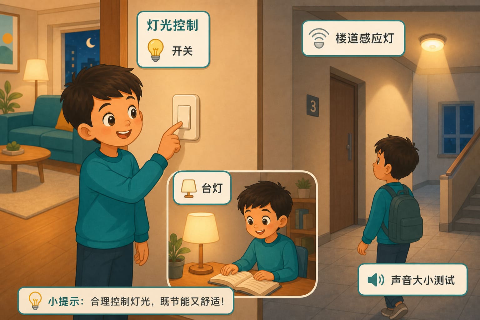 任务场景：灯随我控-声音大小测试