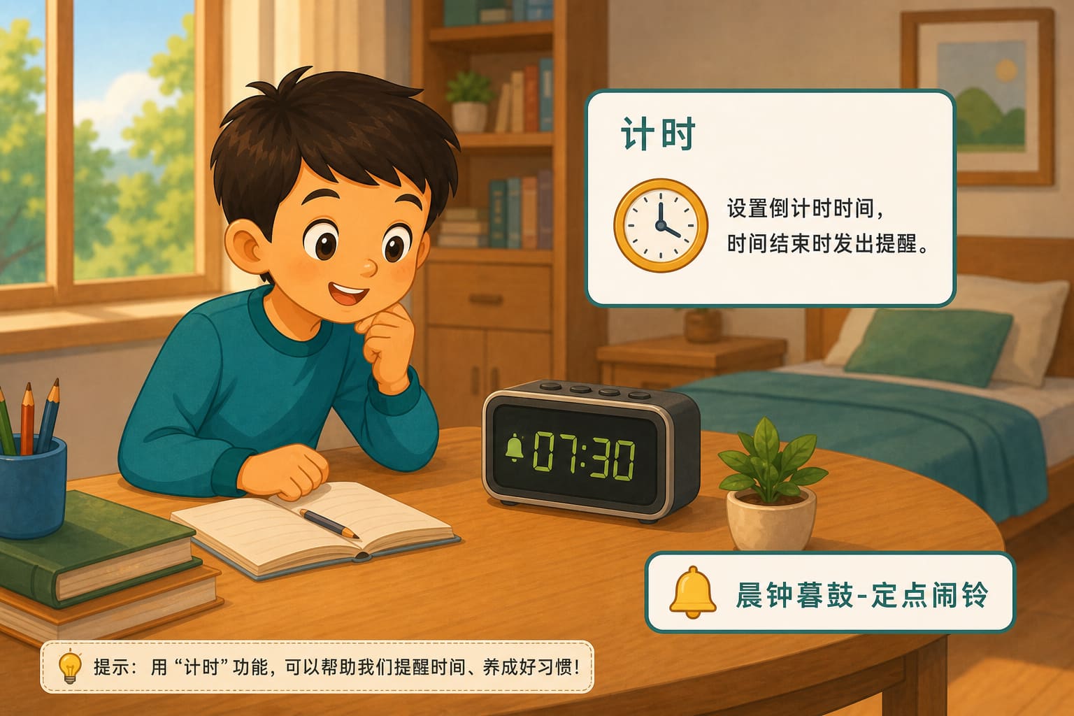 任务场景：晨钟暮鼓-定点闹铃