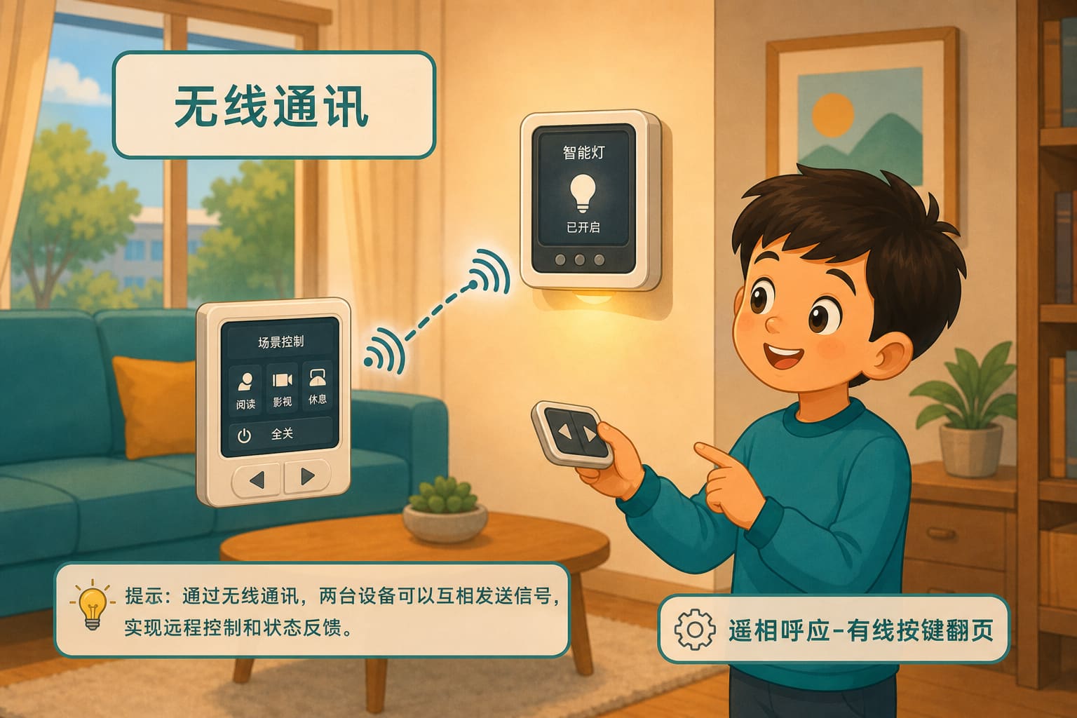 任务场景：遥相呼应-有线按键翻页