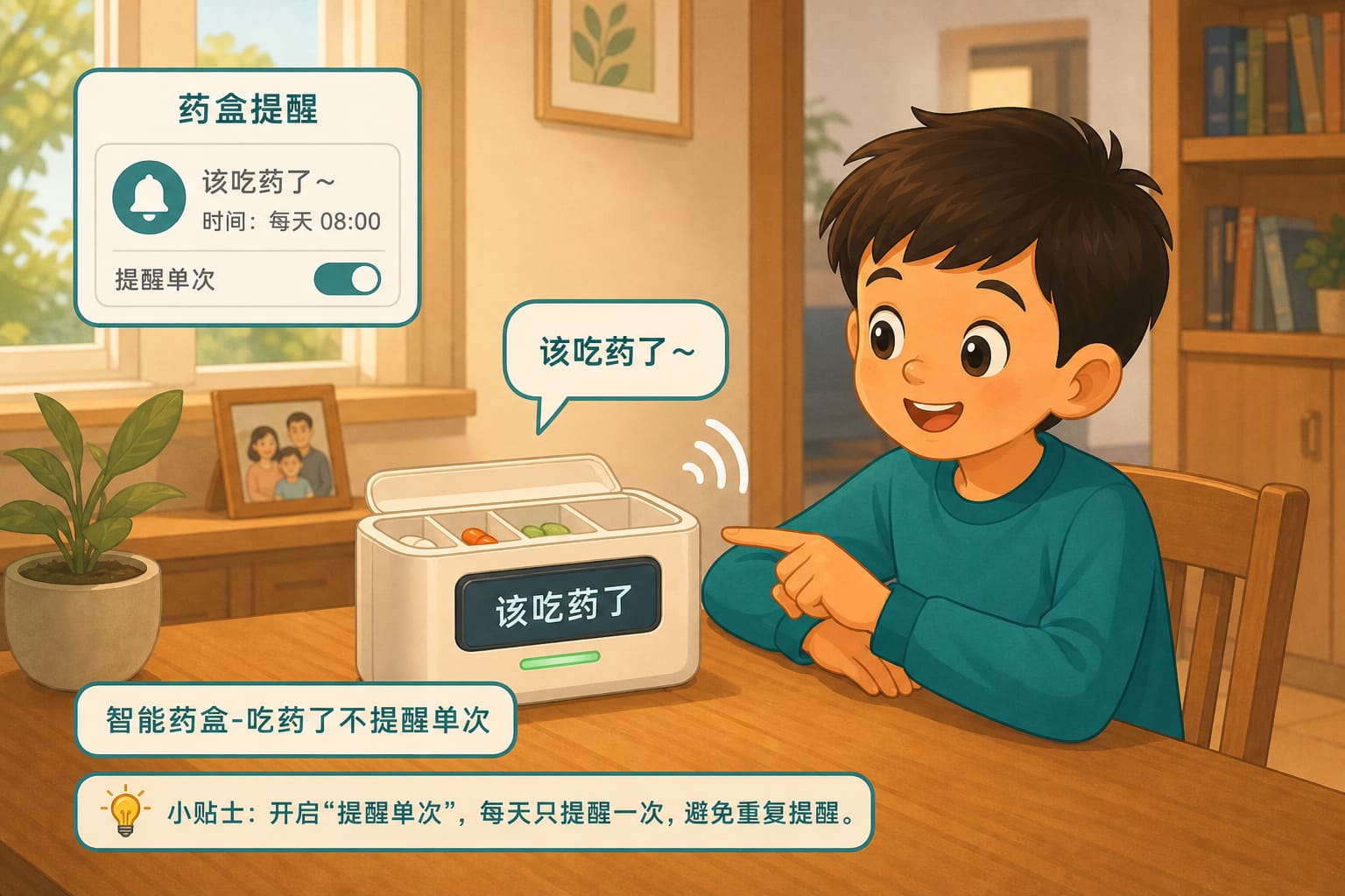 任务场景：智能药盒-吃药了不提醒单次