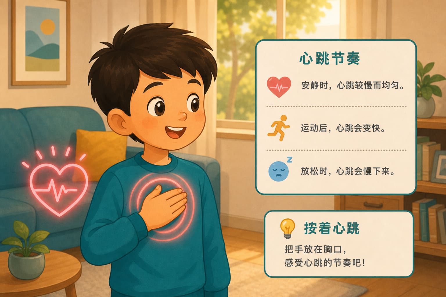 任务场景：按着心跳