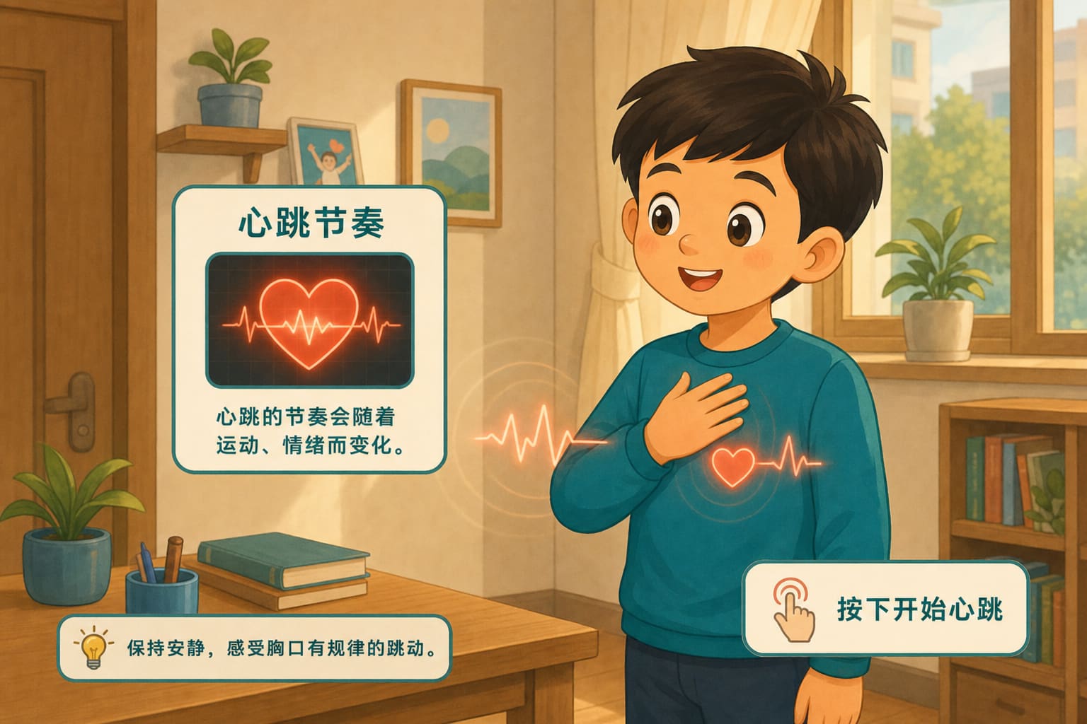任务场景：按下开始心跳