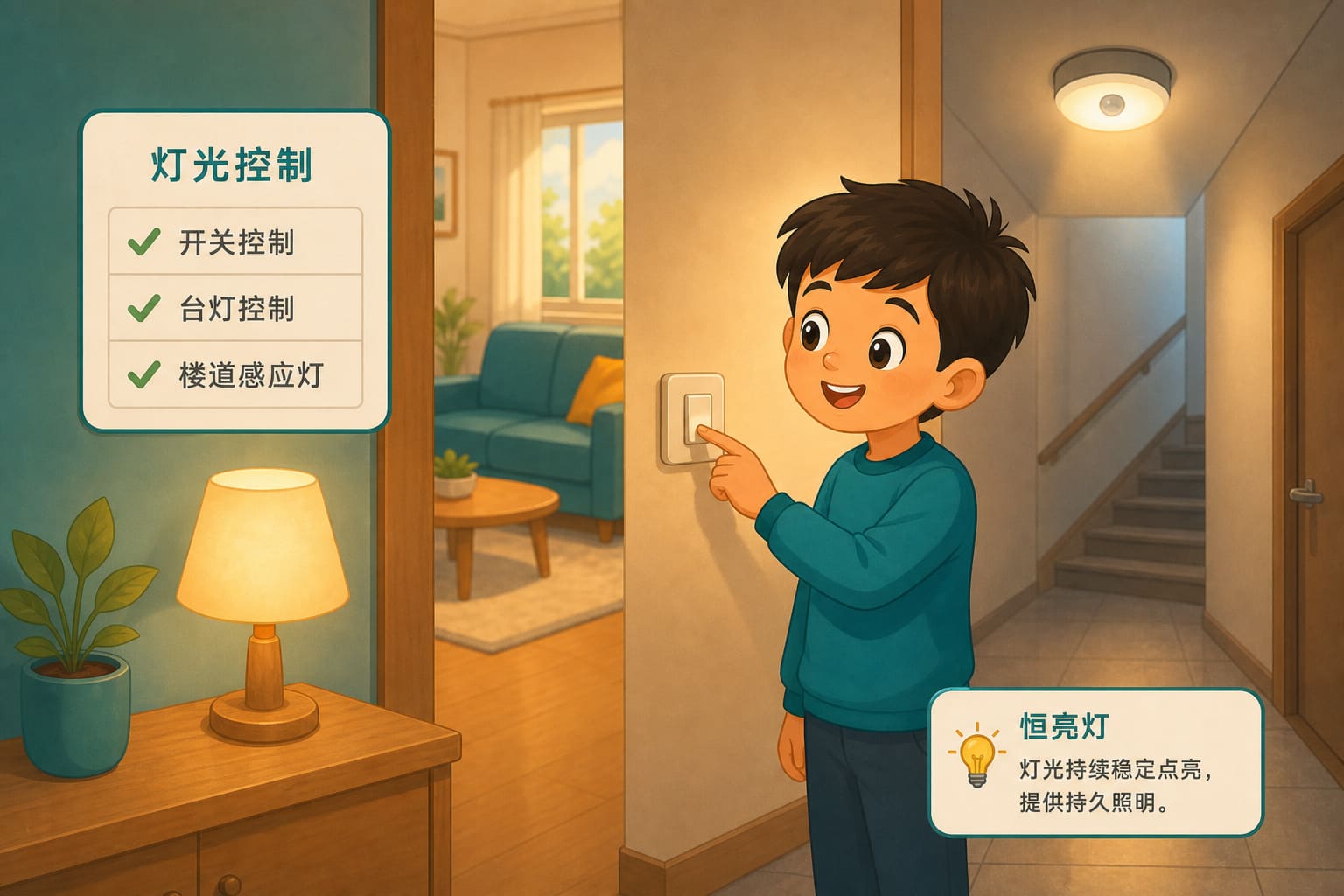 任务场景：恒亮灯