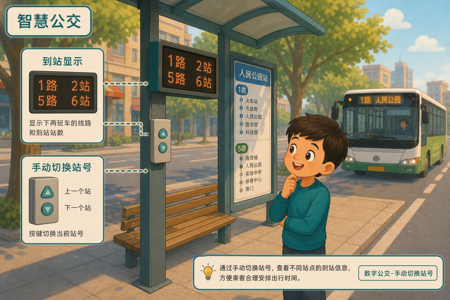 任务场景：数字公交-手动切换站号