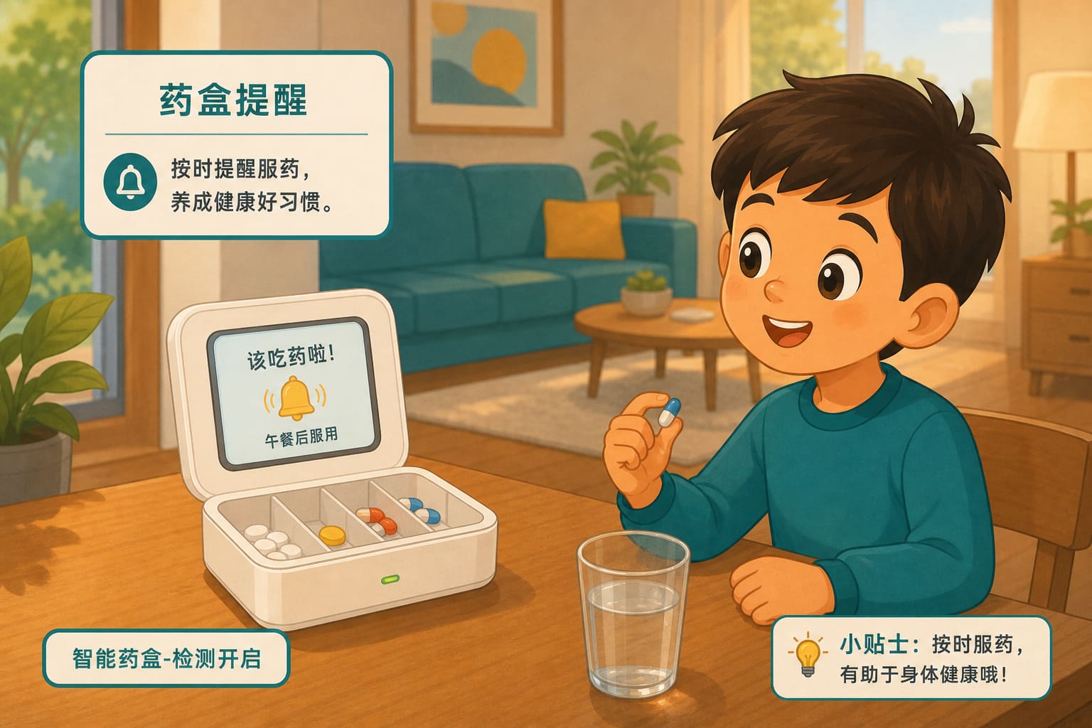 任务场景：智能药盒-检测开启