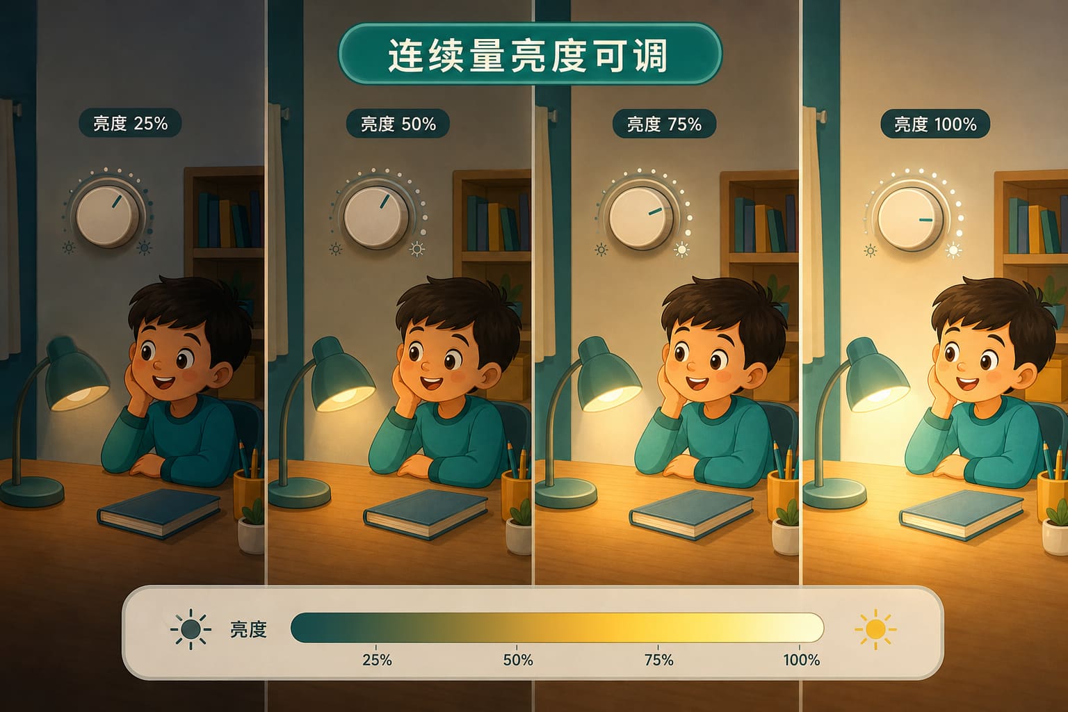 任务场景：连续量亮度可调