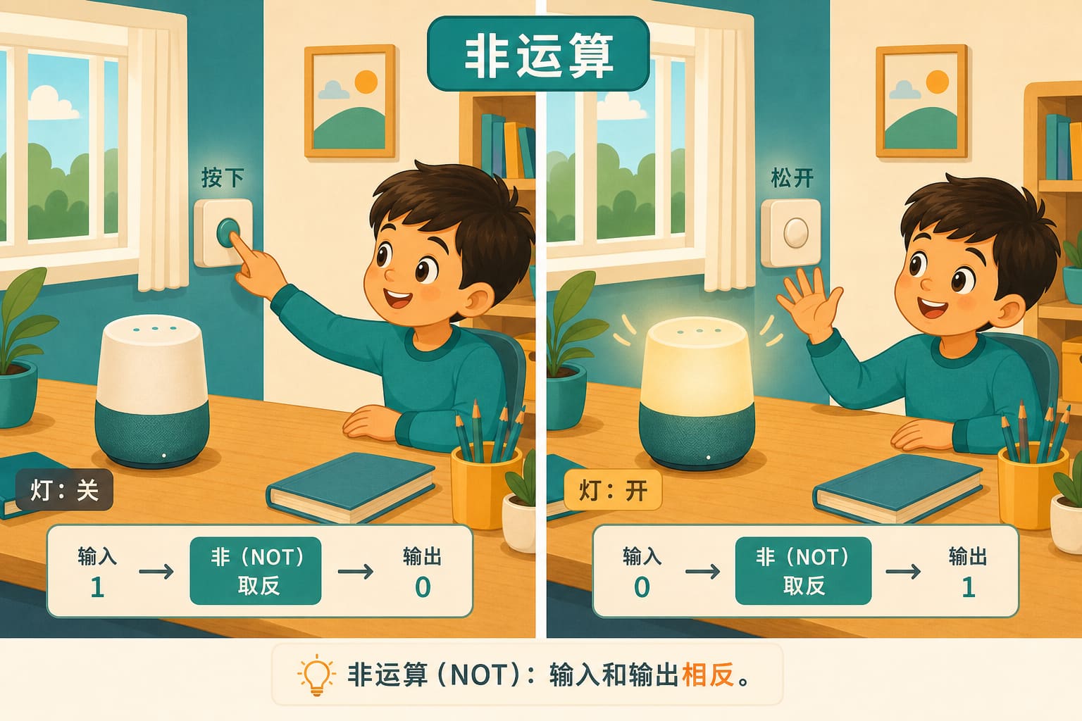 任务场景：取反开关灯