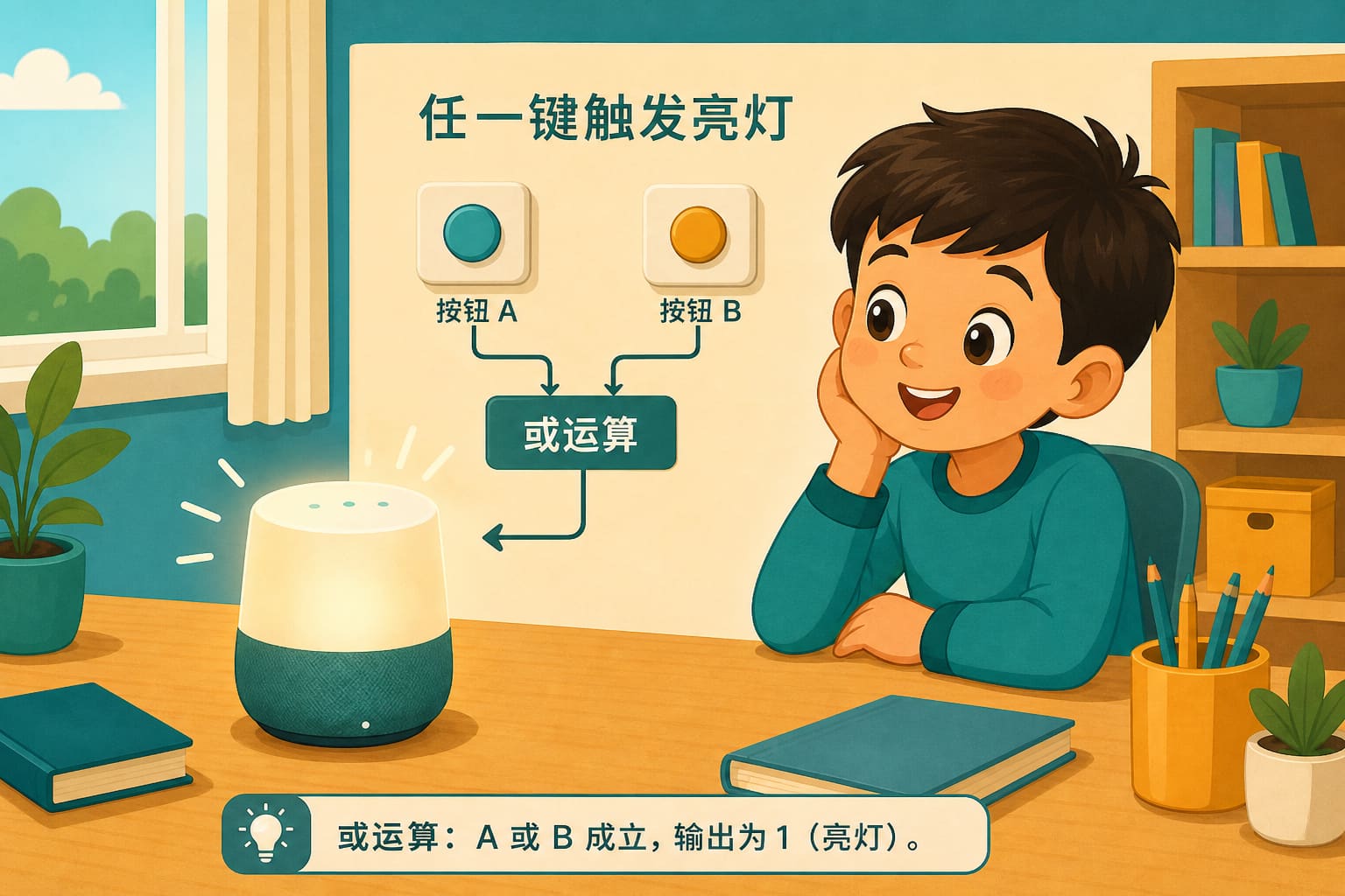 任务场景：任一键触发亮灯