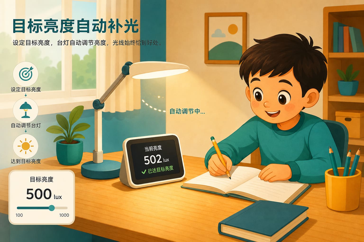 任务场景：目标亮度自动补光
