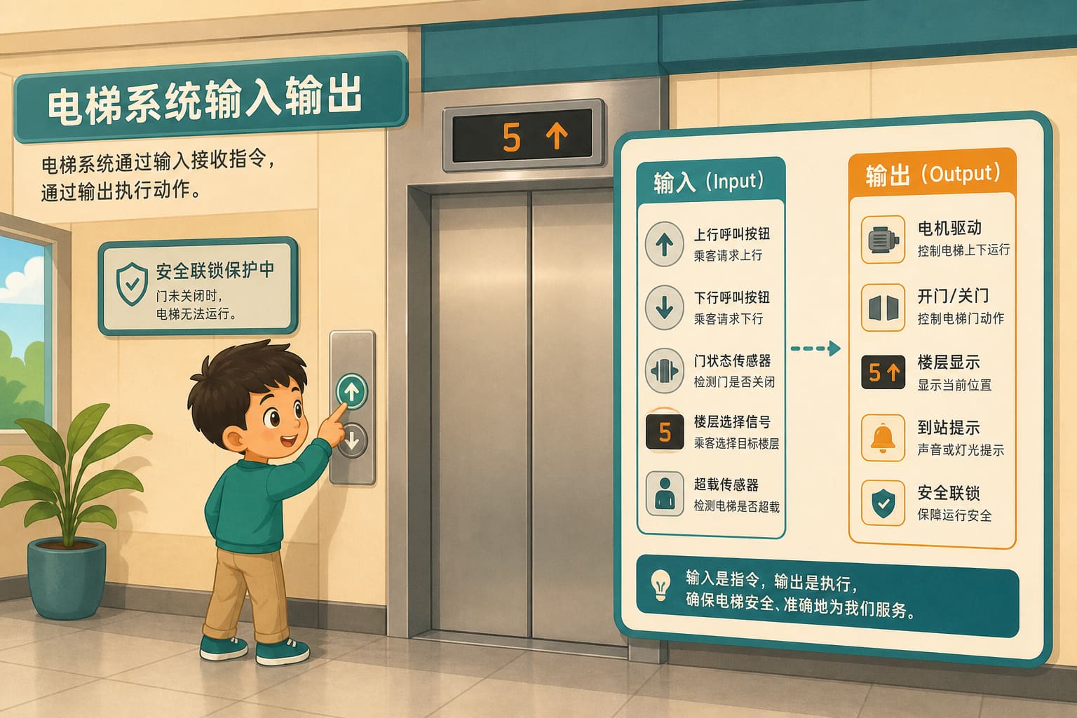 任务场景：电梯系统输入输出卡片