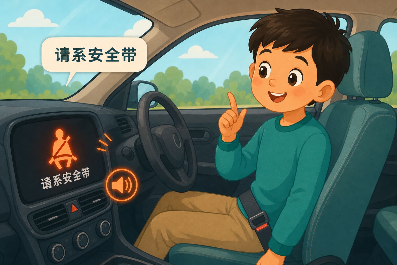 任务场景：安全带提醒联锁