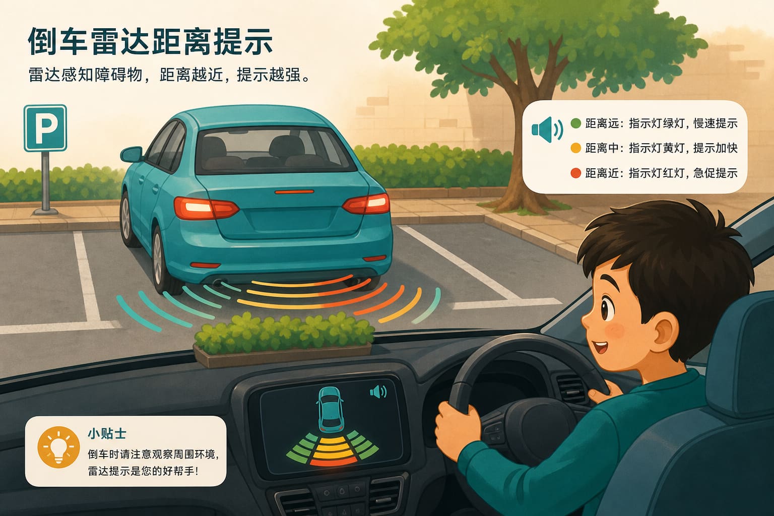 任务场景：倒车雷达距离提示