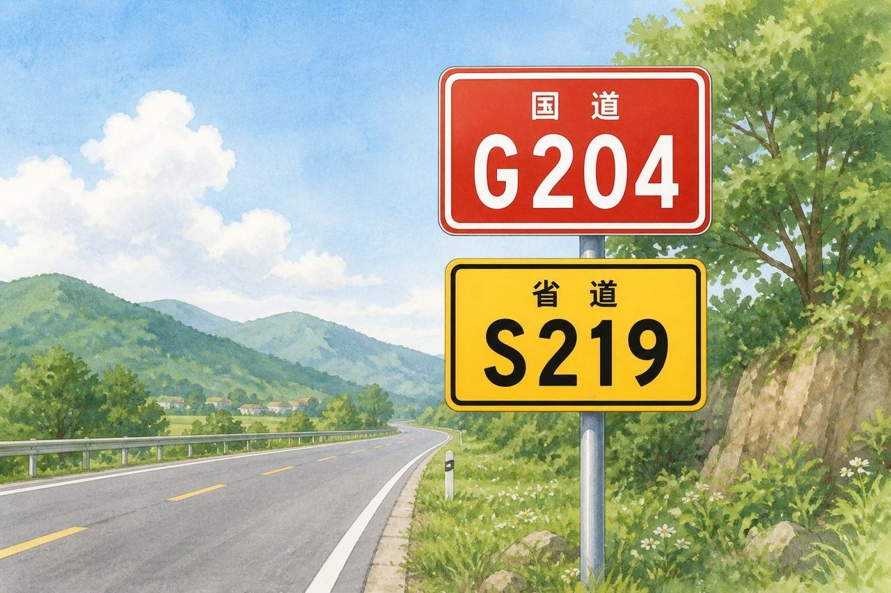 公路标志牌上的道路编码