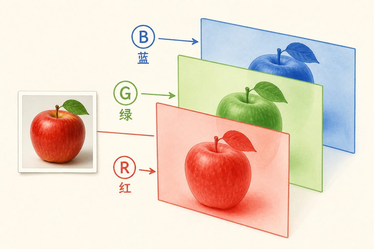 RGB 三色分层示意