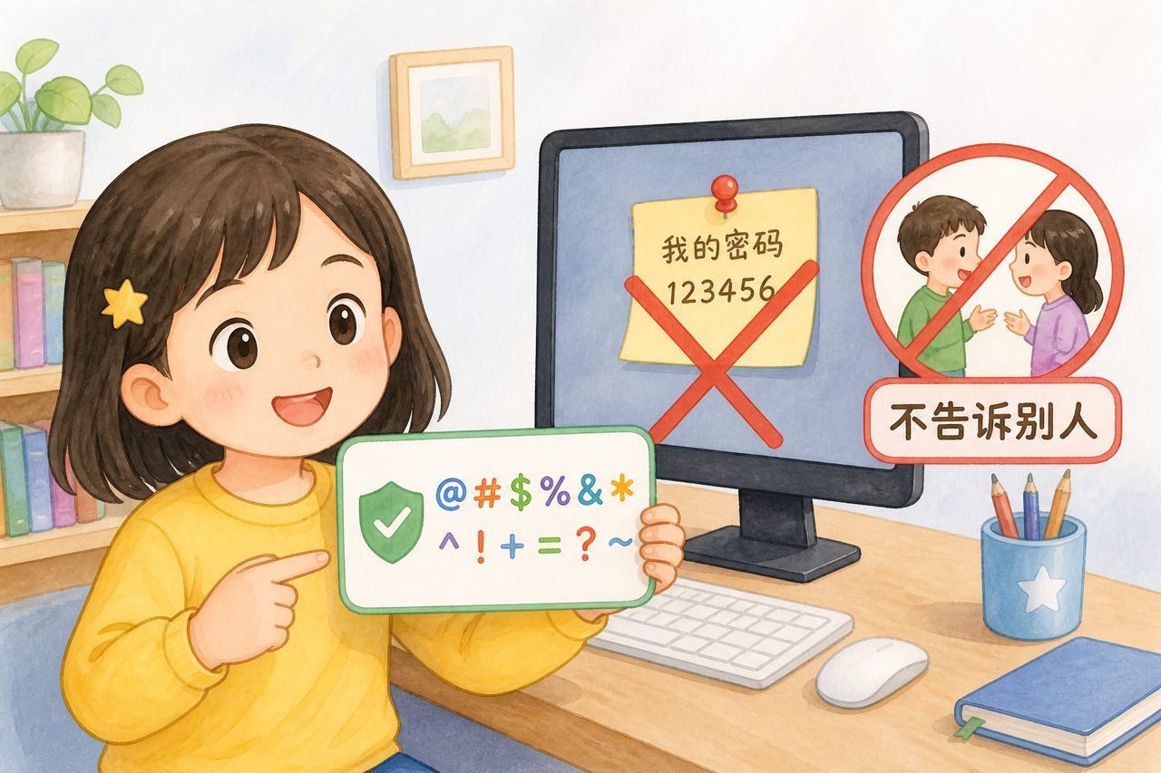 设置口令、不泄露隐私