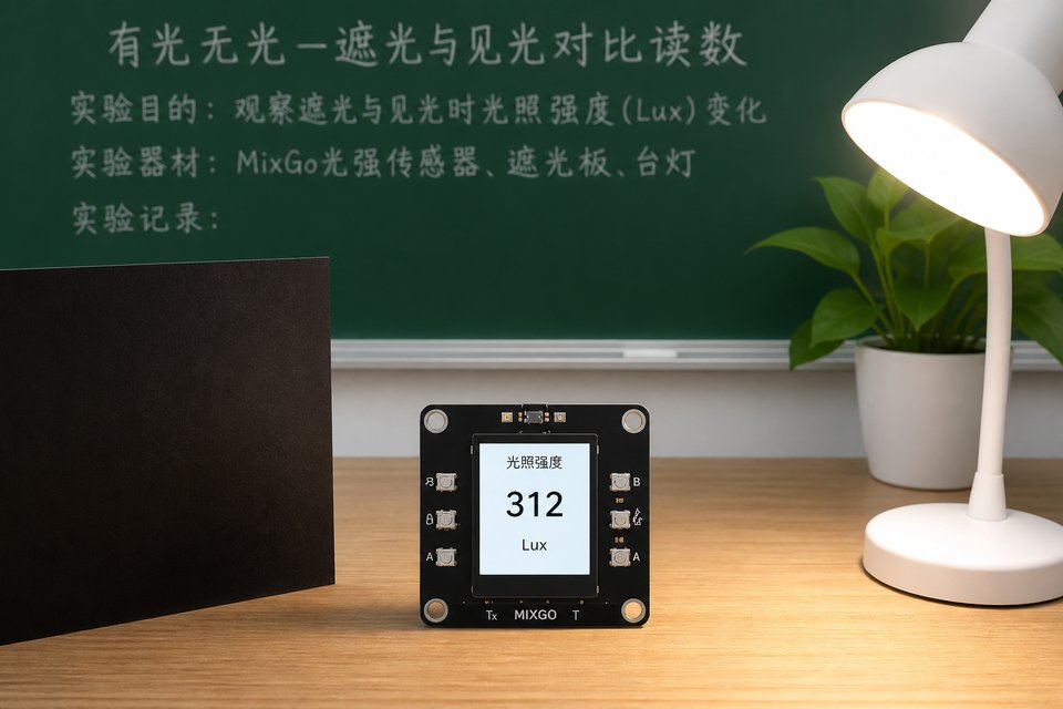 有光无光：遮光与见光对比读数。