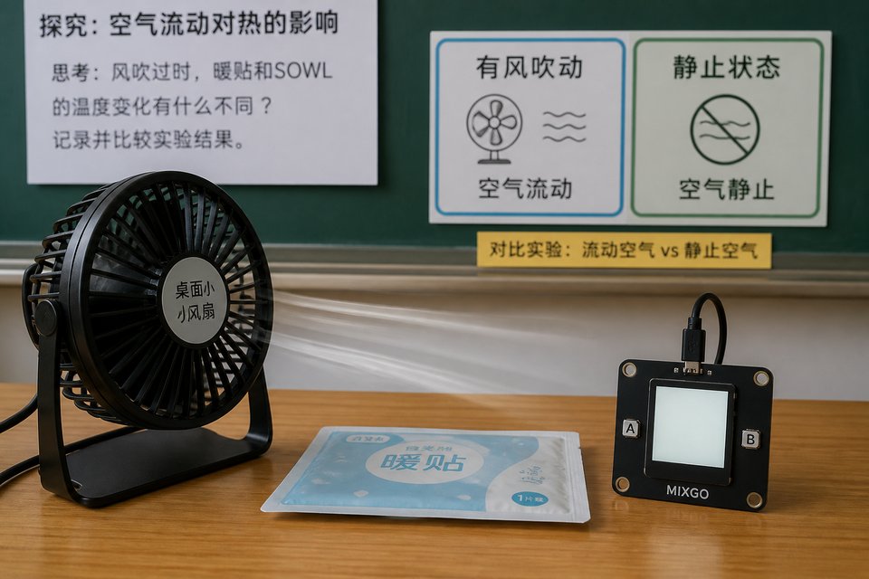 气流冷却：扇风 vs 静置。