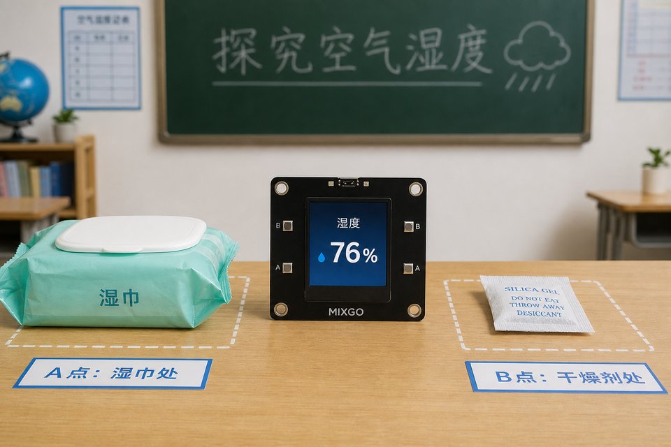 湿度不同：对照两点。