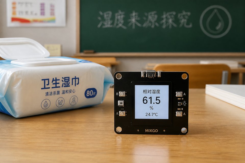 湿源：湿巾密封袋旁（不接触电路）。