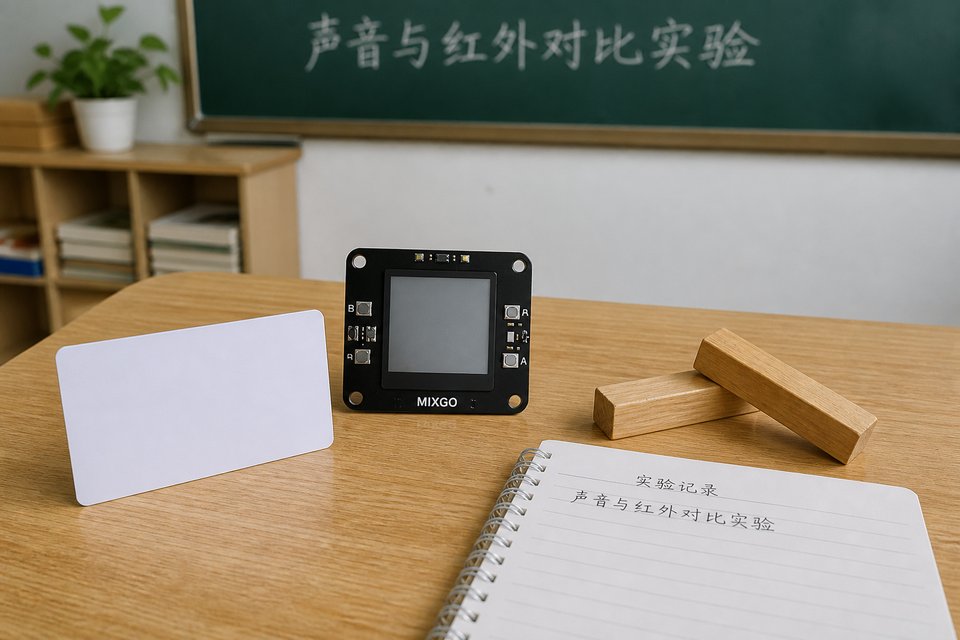 声波对照：拍手听声 vs 手靠近读红外。
